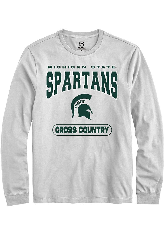 Michigan State Spartans White Cross Country Long Sleeve T-Shirt
