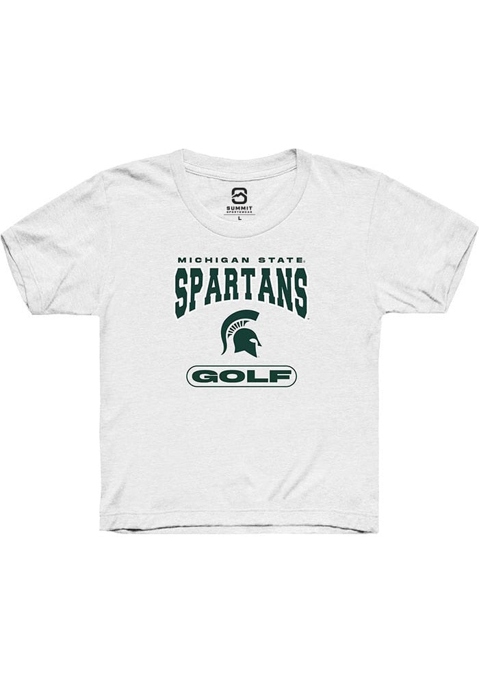 Michigan State Spartans Youth White Golf Short Sleeve T-Shirt