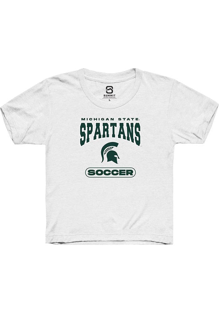 Michigan State Spartans Youth White Soccer Short Sleeve T-Shirt