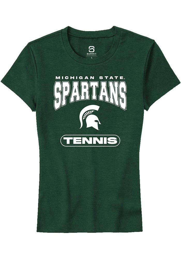 Michigan State Spartans Womens Green Tennis Short Sleeve T-Shirt