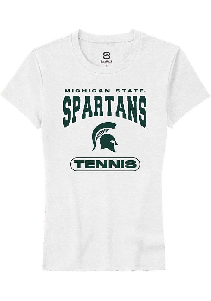 Michigan State Spartans Womens White Tennis Short Sleeve T-Shirt