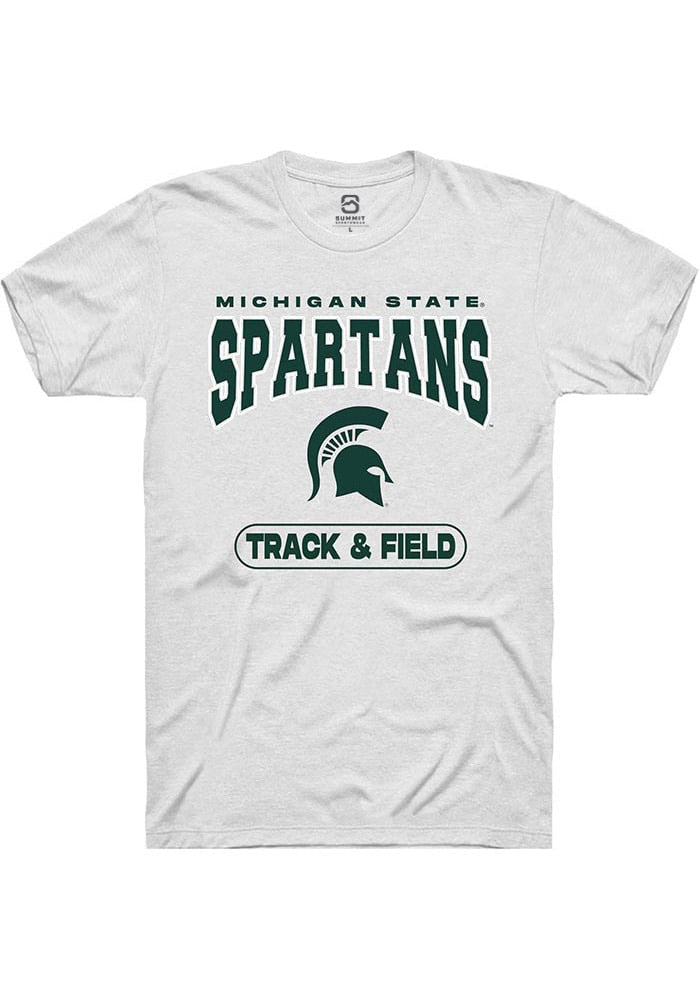 Michigan State Spartans White Track & Field Short Sleeve T-Shirt