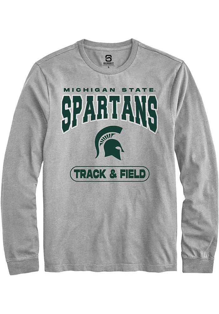 Michigan State Spartans Grey Track & Field Long Sleeve T-Shirt