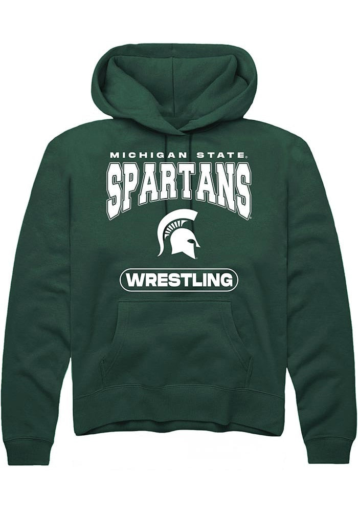 Michigan State Spartans Mens Green Wrestling Long Sleeve Hoodie
