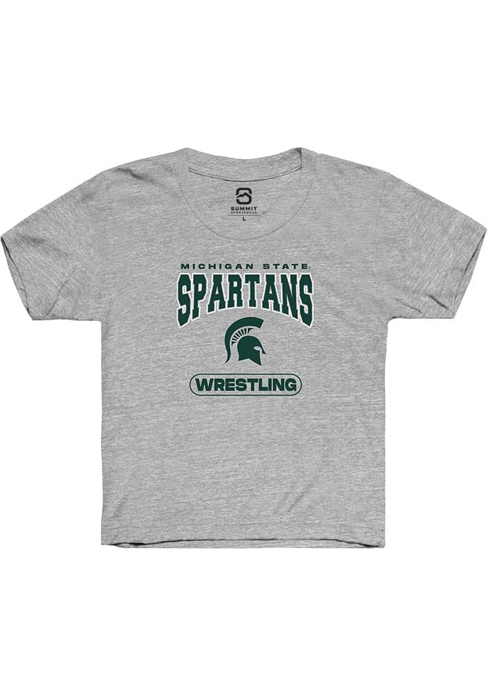 Michigan State Spartans Youth Grey Wrestling Short Sleeve T-Shirt