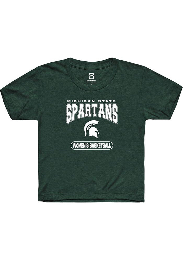 Michigan State Spartans Youth Green Women's Basketball Short Sleeve T-Shirt