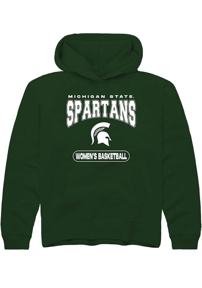 Michigan State Spartans Youth Green Women's Basketball Long Sleeve Hoodie