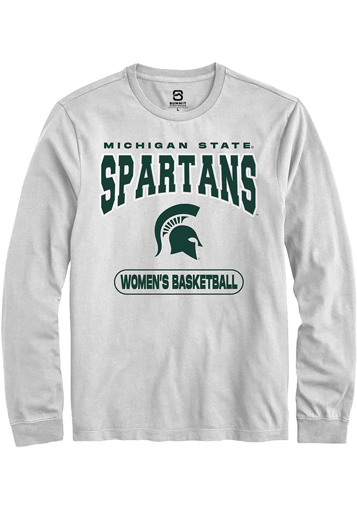 Michigan State Spartans White Women's Basketball Long Sleeve T-Shirt