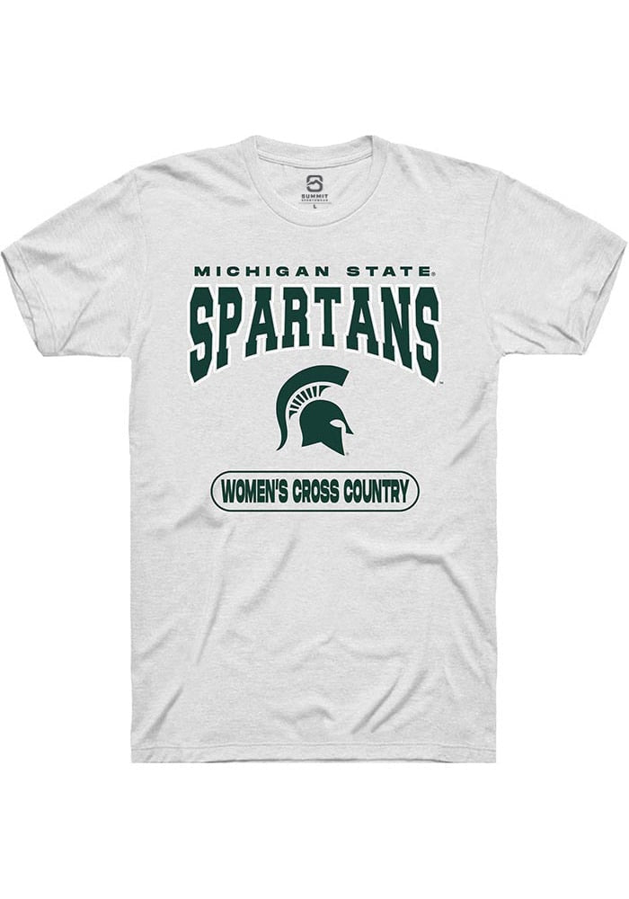 Michigan State Spartans White Women's Cross Country Short Sleeve T-Shirt