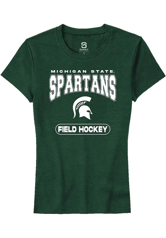 Michigan State Spartans Womens Green Field Hockey Short Sleeve T-Shirt