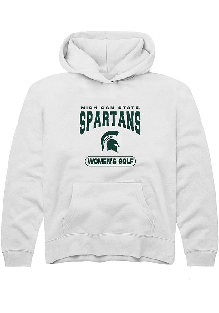 Michigan State Spartans Youth White Women's Golf Long Sleeve Hoodie