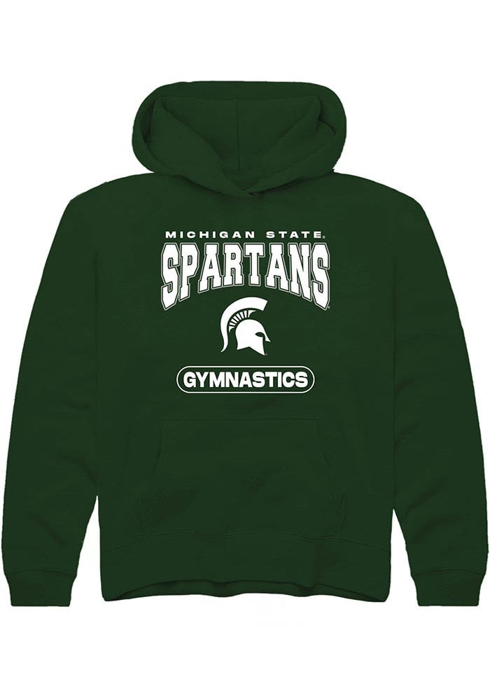 Michigan State Spartans Youth Green Gymnastics Long Sleeve Hoodie
