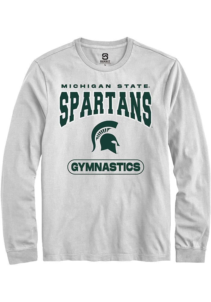 Michigan State Spartans White Gymnastics Long Sleeve T-Shirt