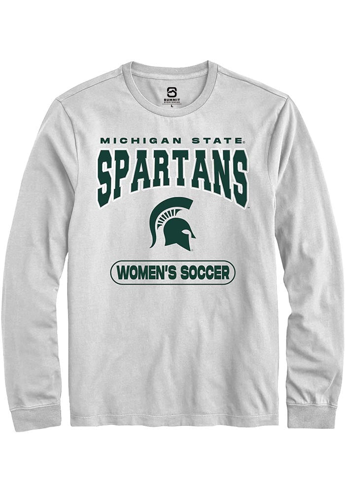 Michigan State Spartans White Women's Soccer Long Sleeve T-Shirt