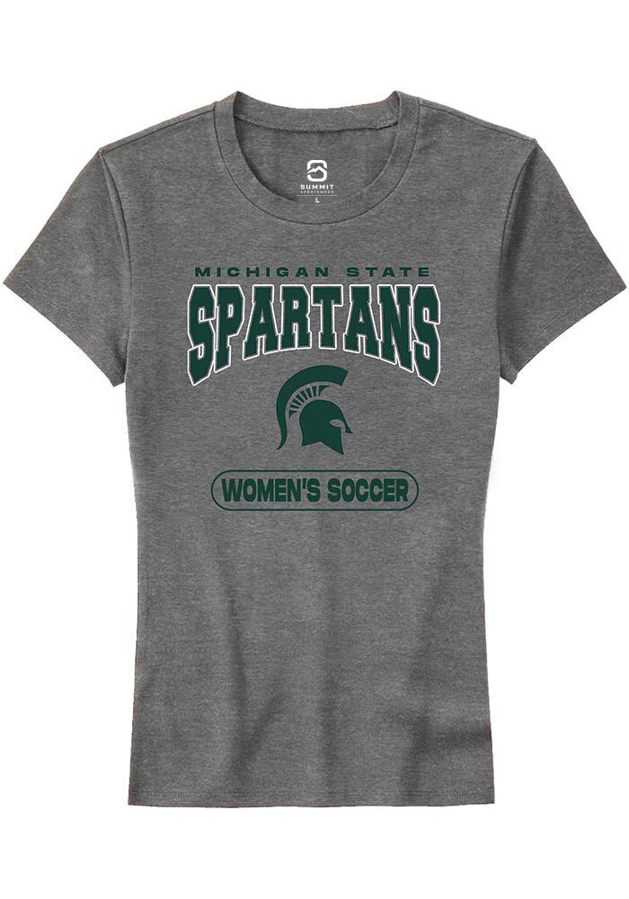 Michigan State Spartans Womens Grey Women's Soccer Short Sleeve T-Shirt
