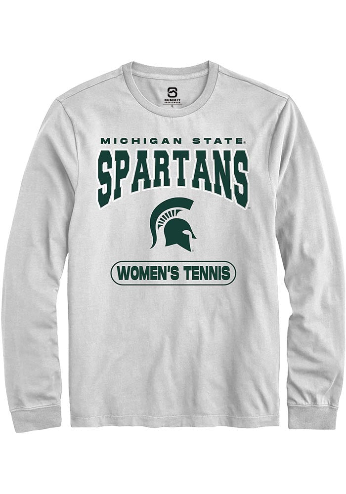 Michigan State Spartans White Women's Tennis Long Sleeve T-Shirt