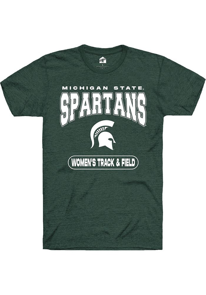 Michigan State Spartans Green Women's Track & Field Short Sleeve T-Shirt