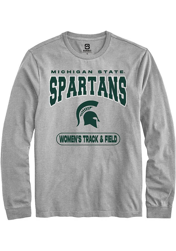 Michigan State Spartans Grey Women's Track & Field Long Sleeve T-Shirt