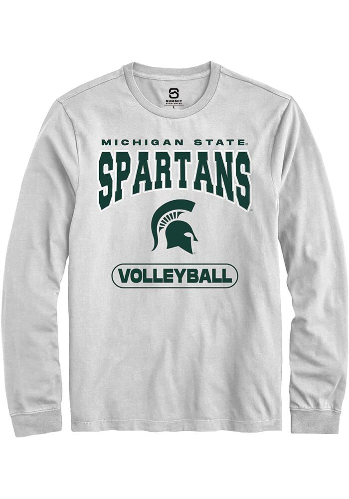 Michigan State Spartans White Volleyball Long Sleeve T-Shirt