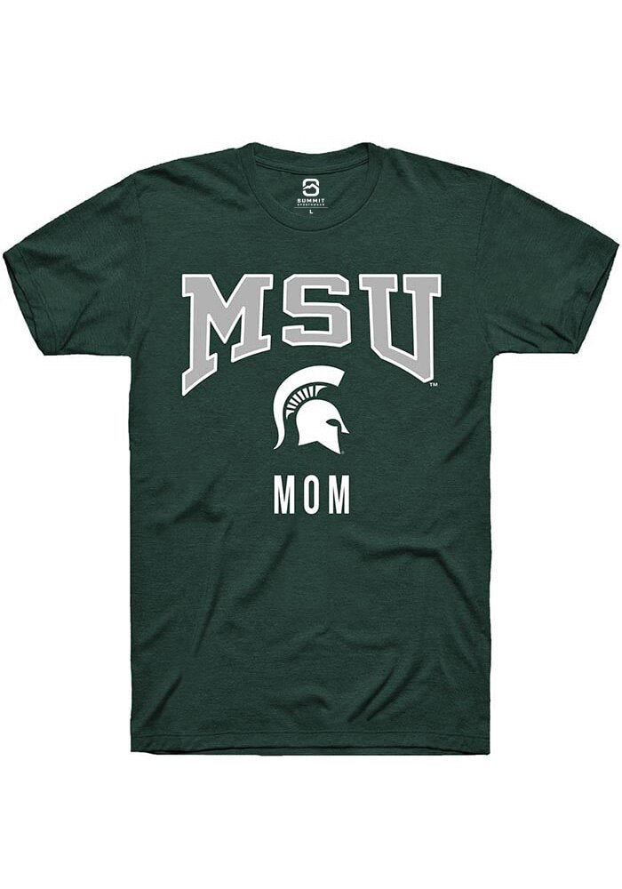 Michigan State Spartans Green Mom Short Sleeve T-Shirt