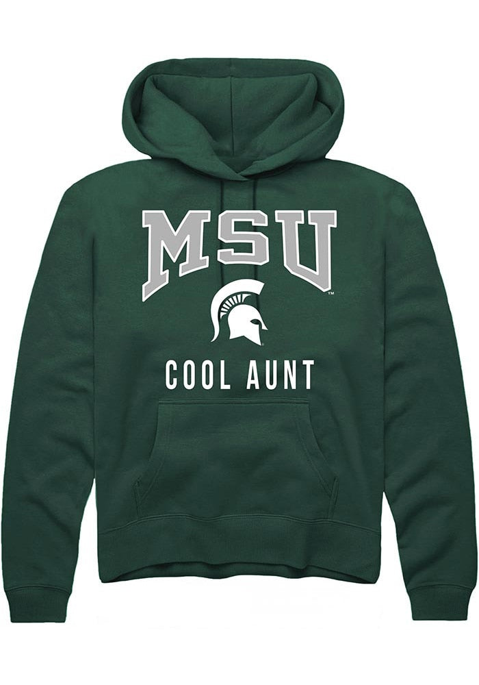 Michigan State Spartans Mens Green Cool Aunt Long Sleeve Hoodie