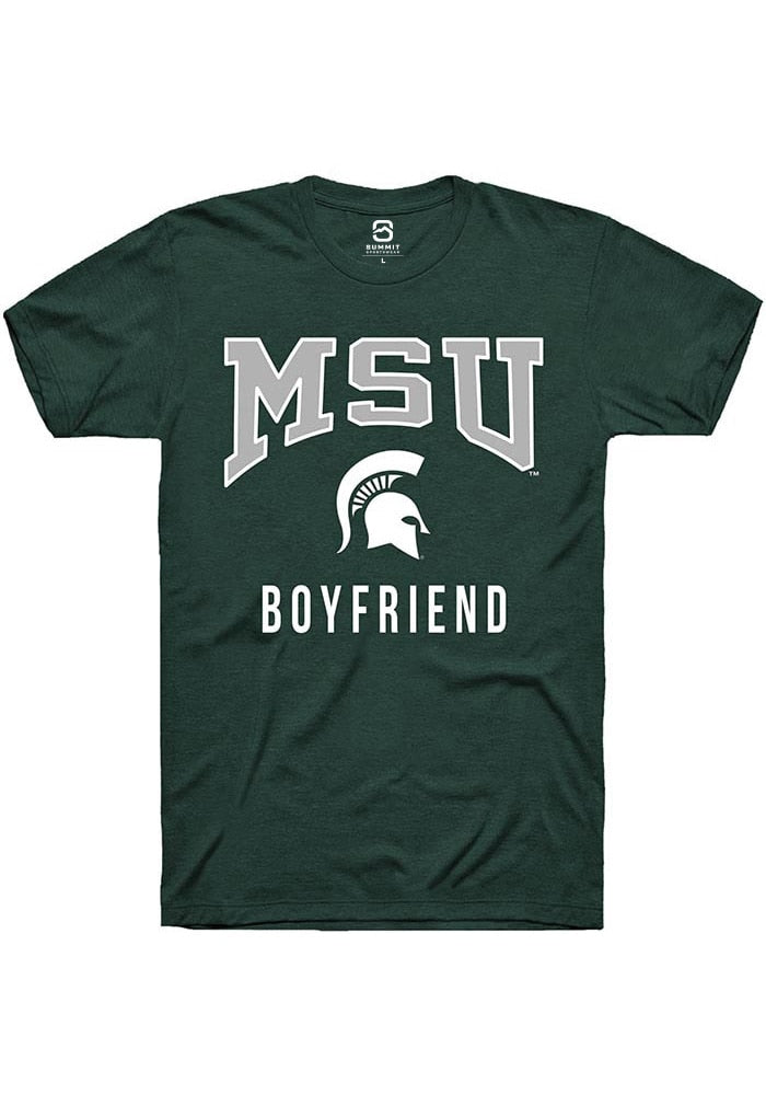 Michigan State Spartans Green Boyfriend Short Sleeve T-Shirt