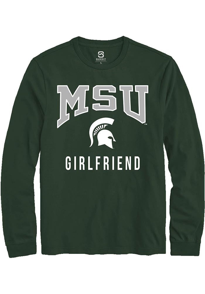 Michigan State Spartans Green Girlfriend Long Sleeve T-Shirt