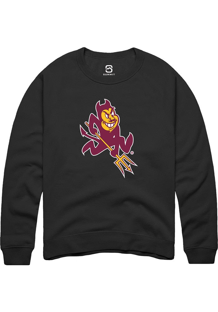 Arizona State Sun Devils Mens Black Alt Logo Long Sleeve Crew Sweatshirt
