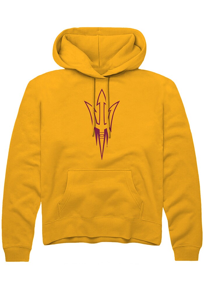 Arizona State Sun Devils Mens Gold Primary Logo Long Sleeve Hoodie