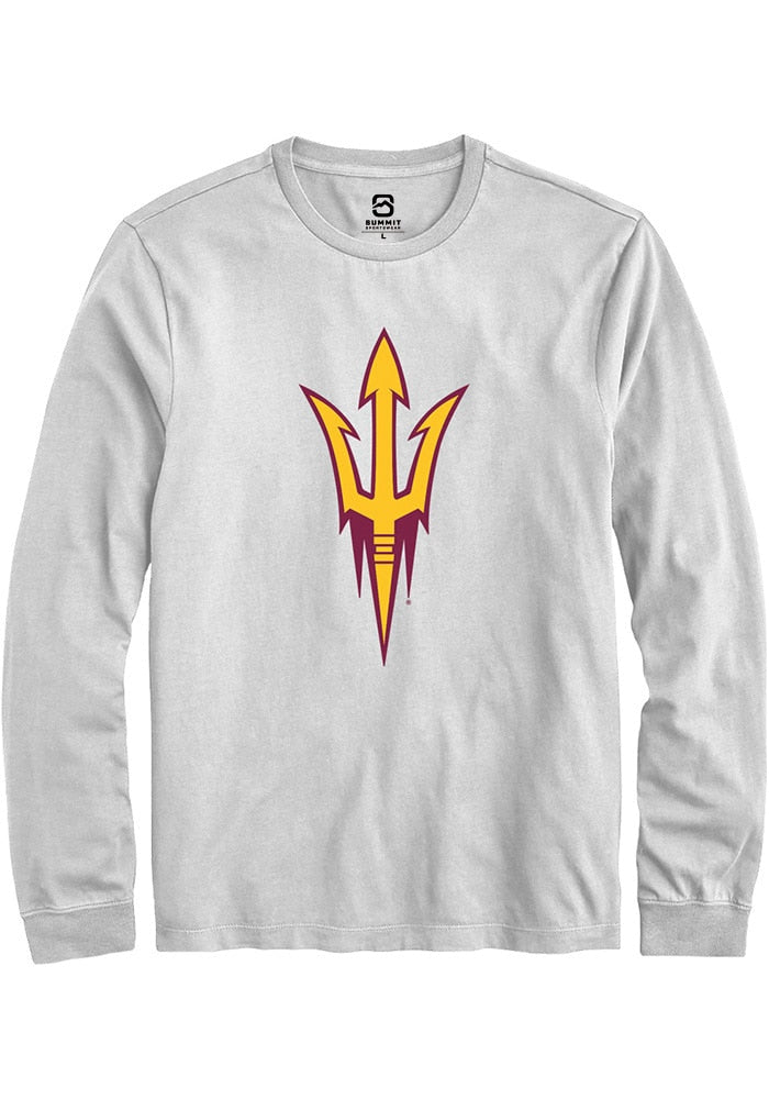 Arizona State Sun Devils White Primary Logo Long Sleeve T-Shirt