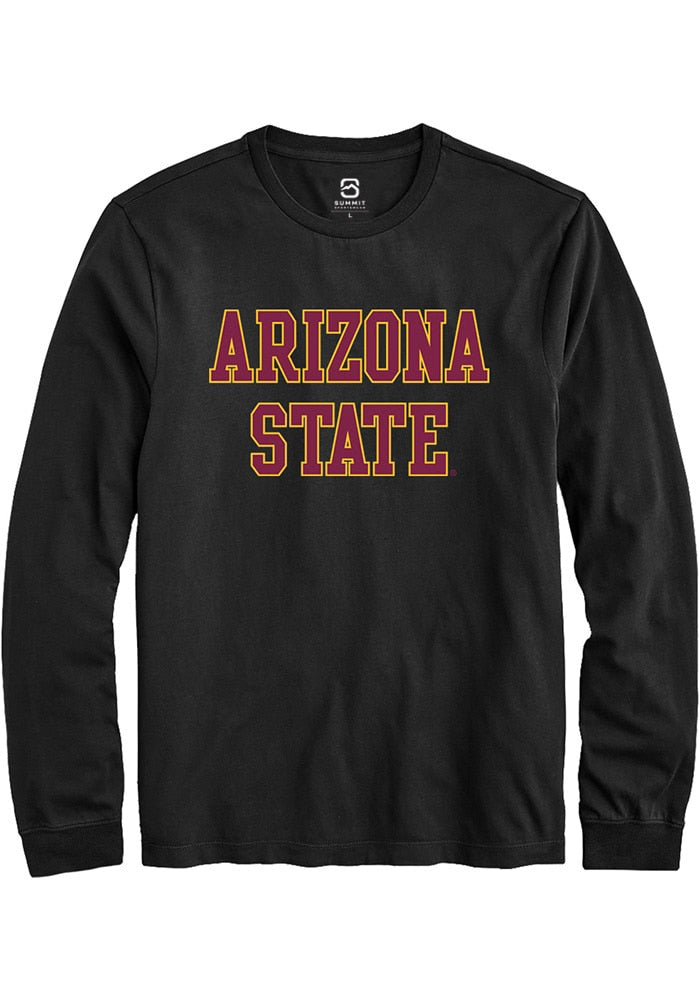 Arizona State Sun Devils Black Straight Block Long Sleeve T-Shirt