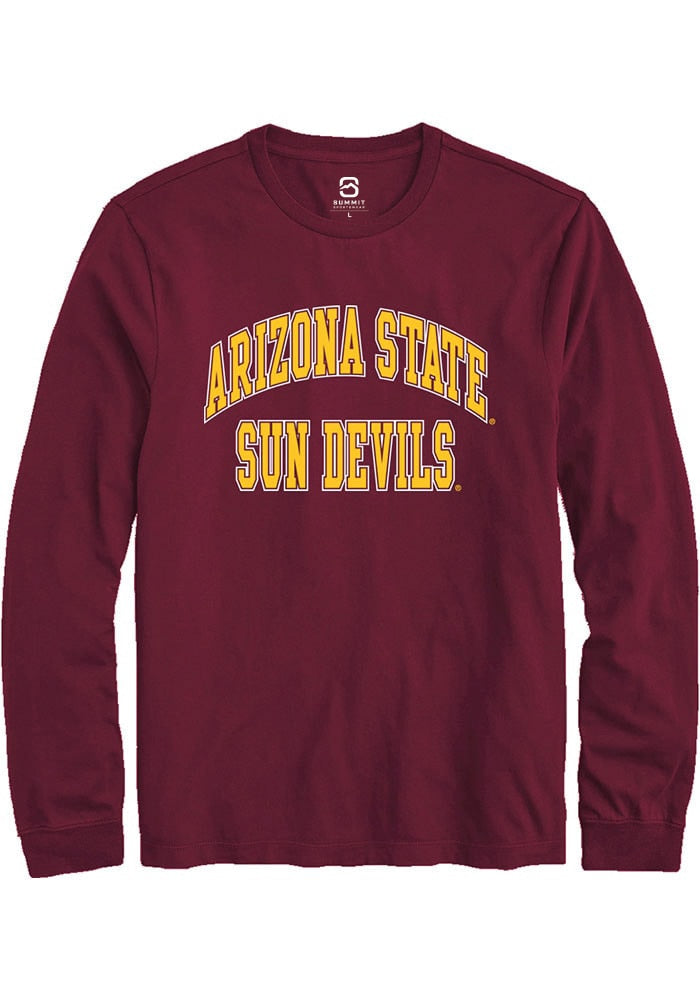 Arizona State Sun Devils Maroon Arch Stack Long Sleeve T-Shirt