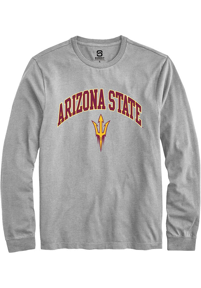 Arizona State Sun Devils Grey Arch Logo Long Sleeve T-Shirt