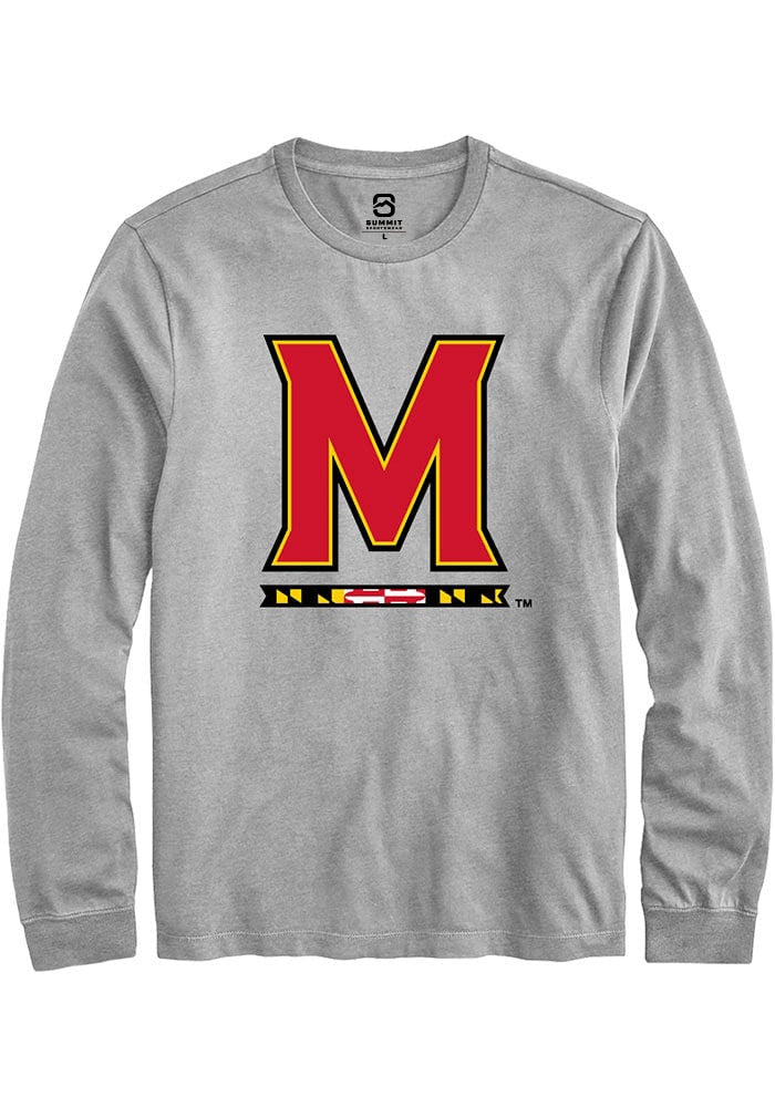 Maryland Terrapins Grey Primary Long Sleeve T-Shirt