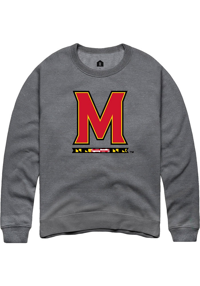 Maryland Terrapins Mens Grey Primary Long Sleeve Crew Sweatshirt