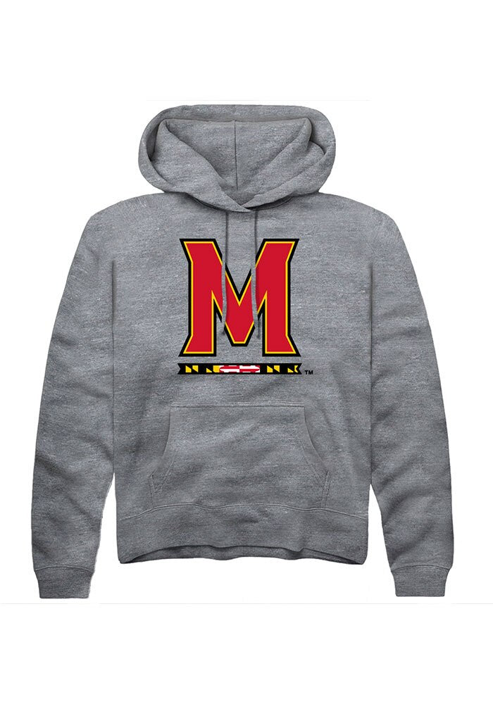 Maryland Terrapins Mens Grey Primary Long Sleeve Hoodie