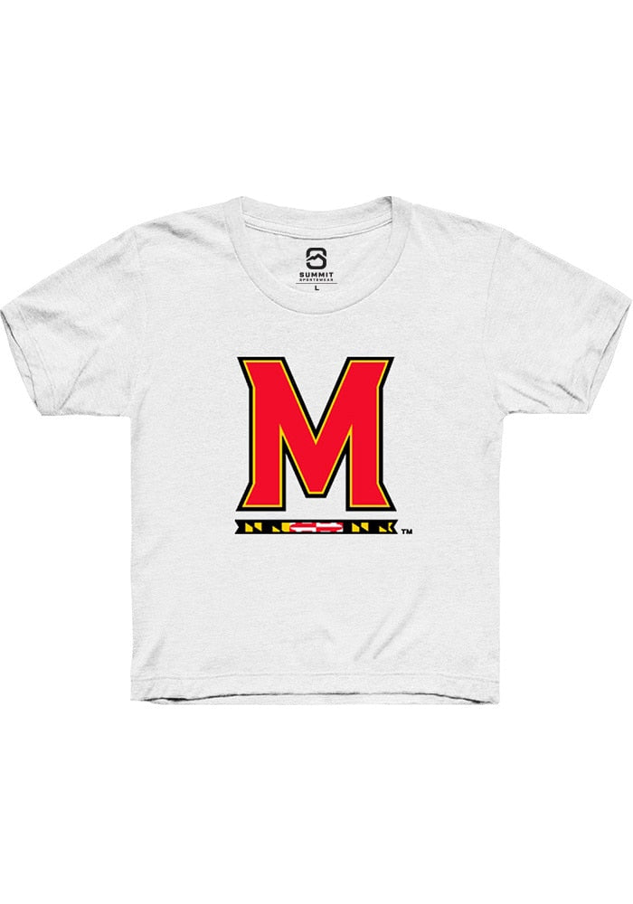 Maryland Terrapins Youth White Primary Short Sleeve T-Shirt