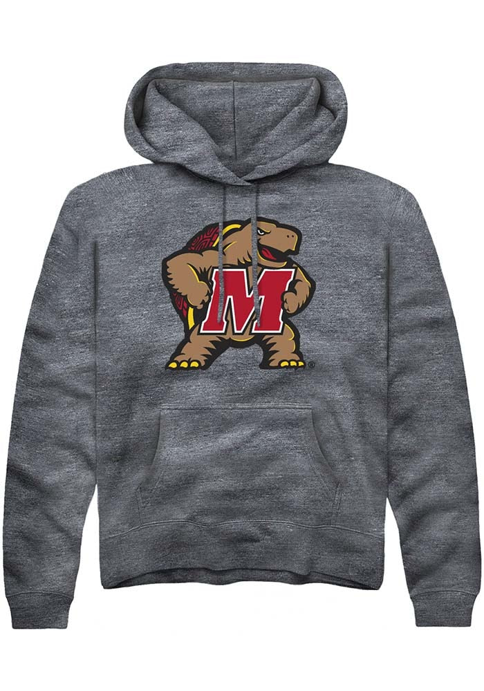 Maryland Terrapins Mens Charcoal Alt Logo Long Sleeve Hoodie