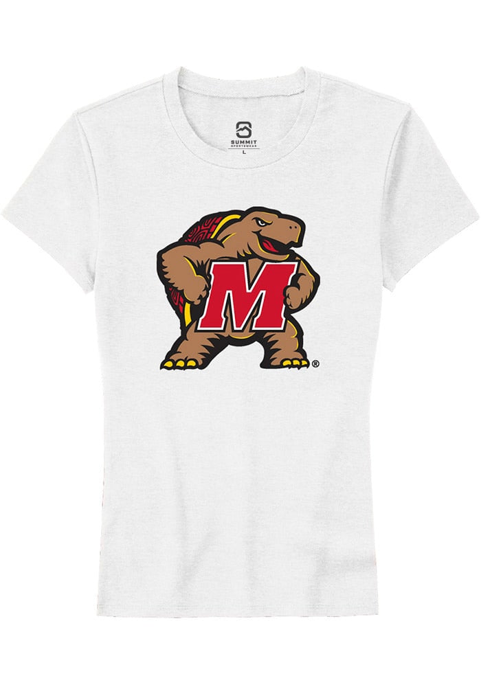 Maryland Terrapins Womens White Alt Logo Short Sleeve T-Shirt