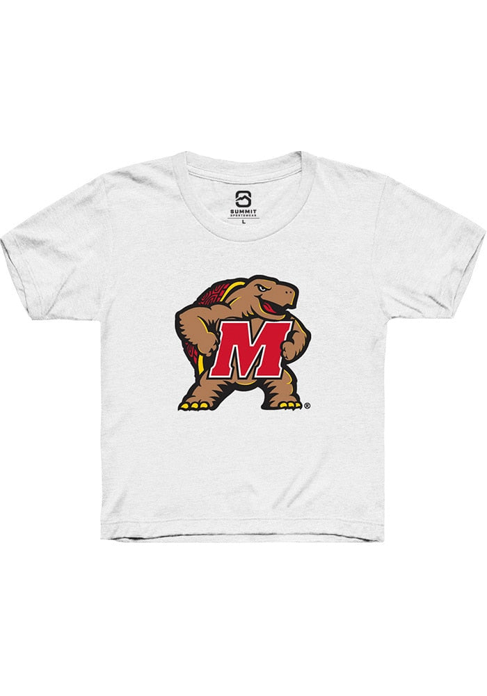 Maryland Terrapins Youth White Alt Logo Short Sleeve T-Shirt