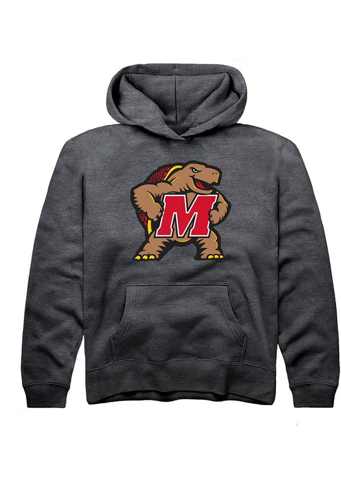 Maryland Terrapins Youth Charcoal Alt Logo Long Sleeve Hoodie