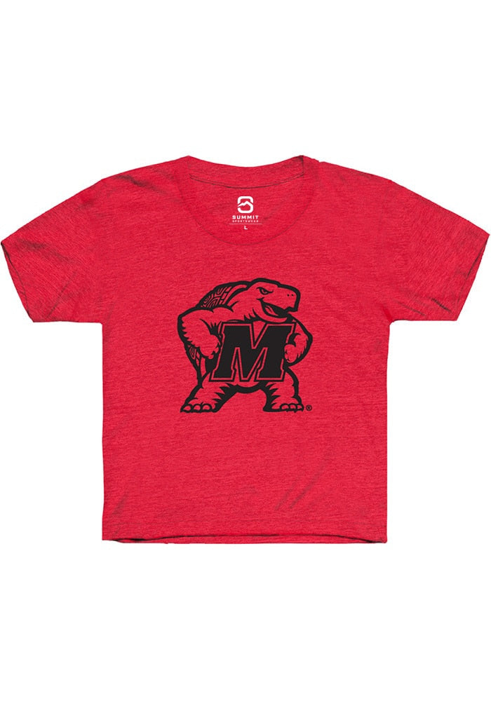 Maryland Terrapins Youth Red Alt Logo Short Sleeve T-Shirt