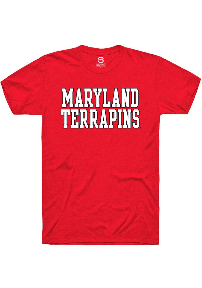 Maryland Terrapins Red Straight Block Short Sleeve T-Shirt