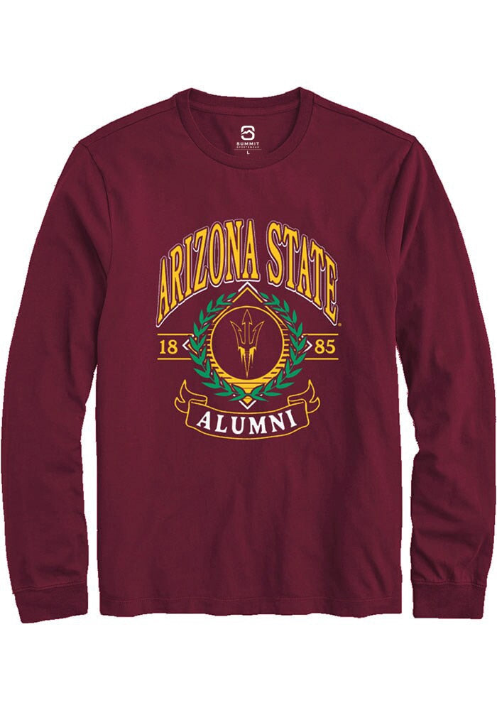 Arizona State Sun Devils Maroon Alumni Wreath Long Sleeve T-Shirt