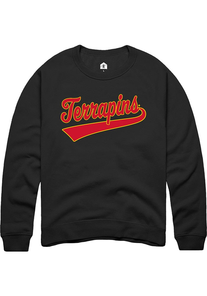 Maryland Terrapins Mens Black Tail Long Sleeve Crew Sweatshirt