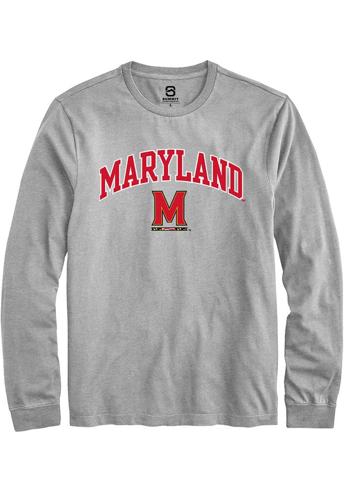 Maryland Terrapins Grey Arch Logo Long Sleeve T-Shirt