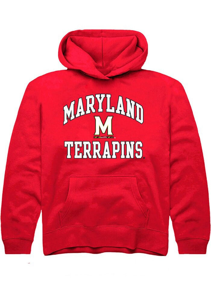 Maryland Terrapins Youth Red No 1 Primary Long Sleeve Hoodie