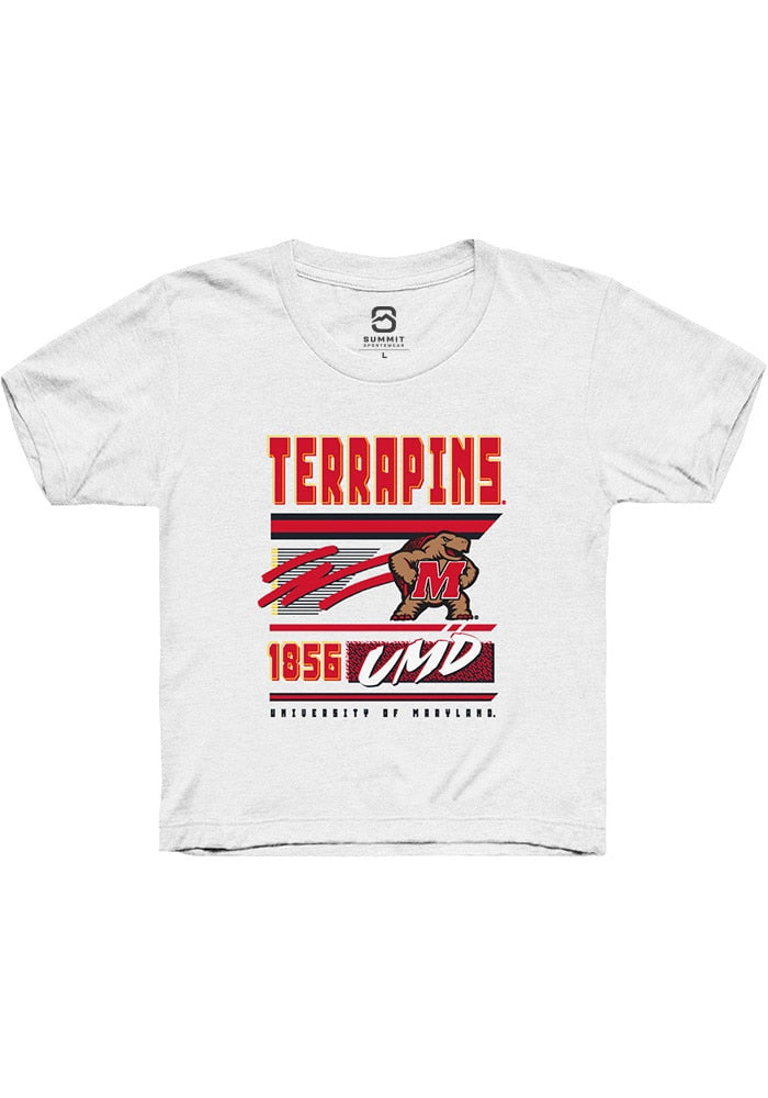 Maryland Terrapins Youth White Retro Short Sleeve T-Shirt