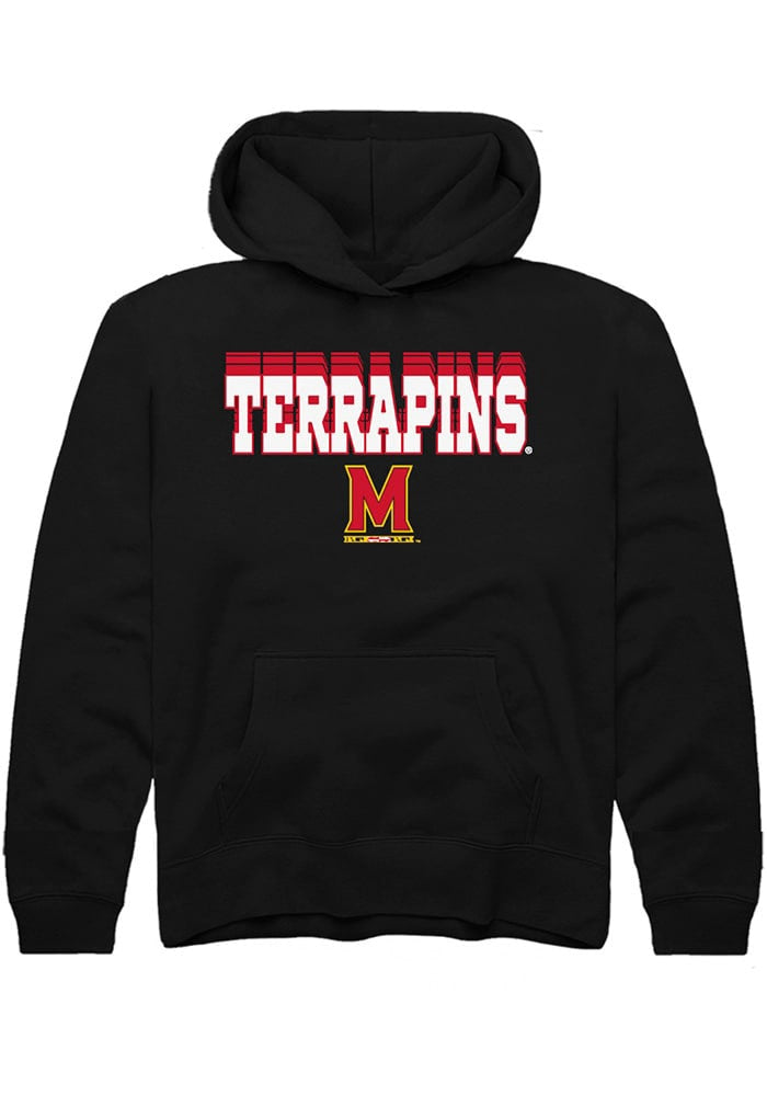 Maryland Terrapins Youth Black Repeat Long Sleeve Hoodie