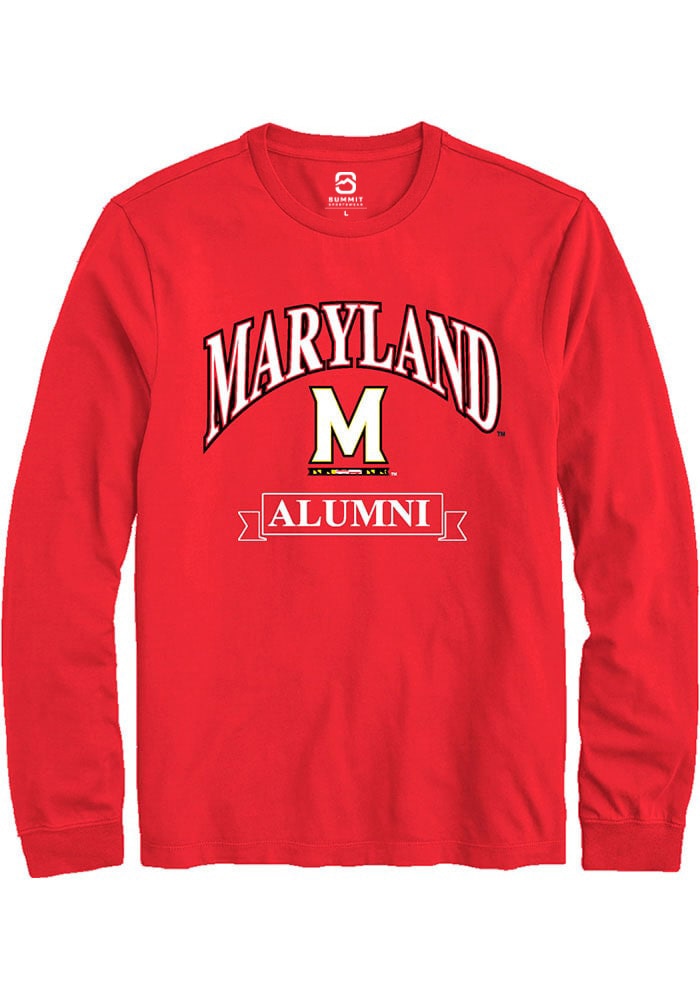 Maryland Terrapins Red Alumni Banner Long Sleeve T-Shirt
